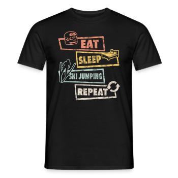 Skispringen Tagesablauf - Männer T-Shirt - Schwarz - Vorne - AI Model Male 178 light (178cm)