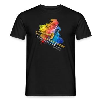 posaune - Männer T-Shirt - Schwarz - Vorne - AI Model Male 178 light (178cm)