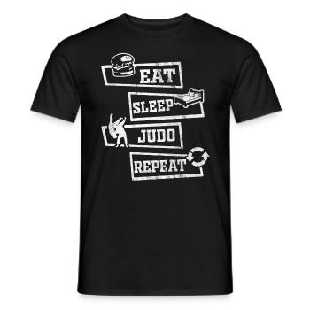 Judo day routine - Men's T-Shirt - black - Front - AI Model Male 178 light (178cm)