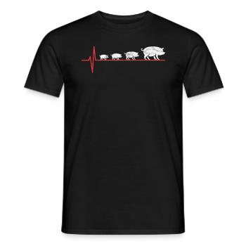 Cochon amour animal - T-shirt homme - noir - Devant - AI Model Male 178 light (178cm)