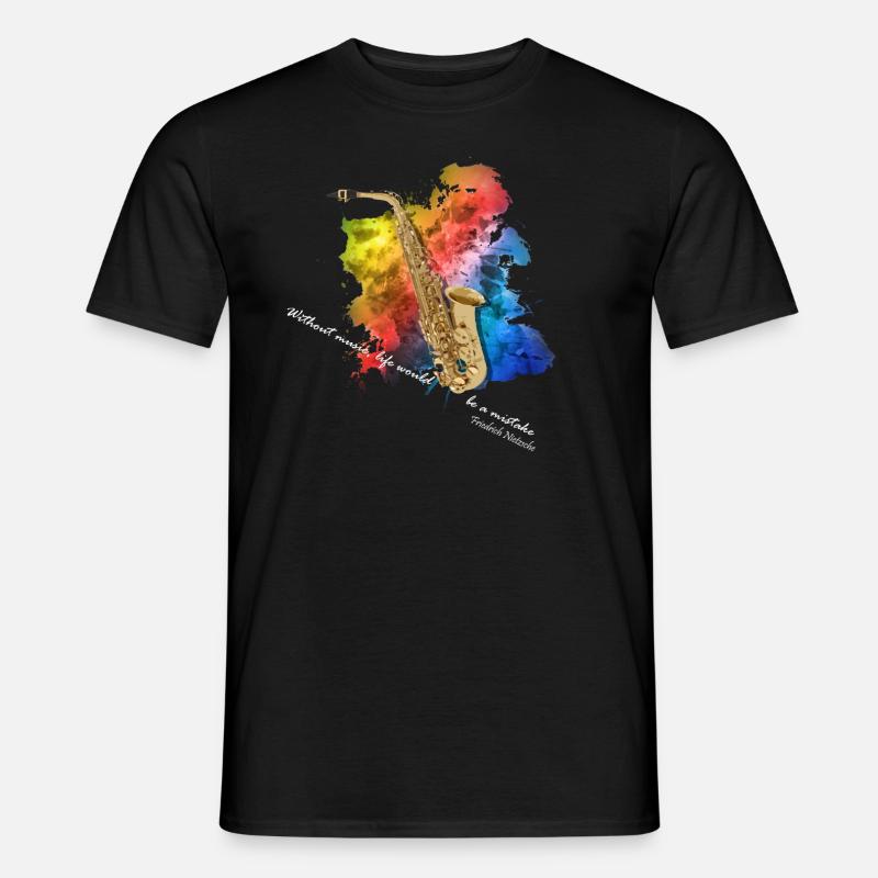 saxophon - Männer T-Shirt - Schwarz