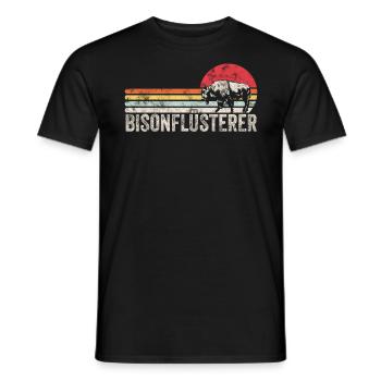 Amerikanischer Bisonflüsterer Bison Tierliebe - Männer T-Shirt - Schwarz - Vorne - AI Model Male 178 light (178cm)
