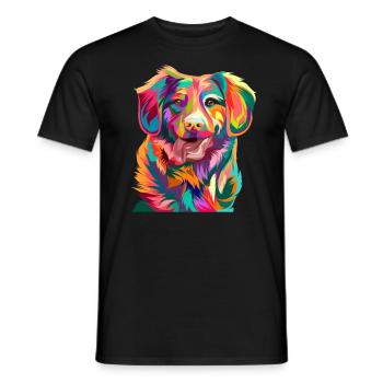 Artistic dog dog - Men's T-Shirt - black - Front - AI Model Male 178 light (178cm)