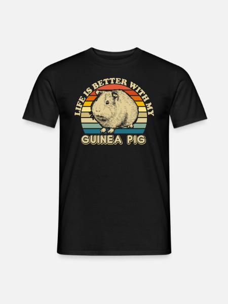Idée de cadeau rétro pour animal de compagnie cochon d'Inde - Mænd T-shirt - sort