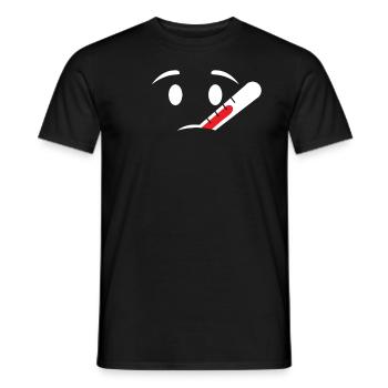 Maladie, fièvre, température élevée, thermomètre, grippes, - T-shirt homme - noir - Devant - AI Model Male 178 light (178cm)