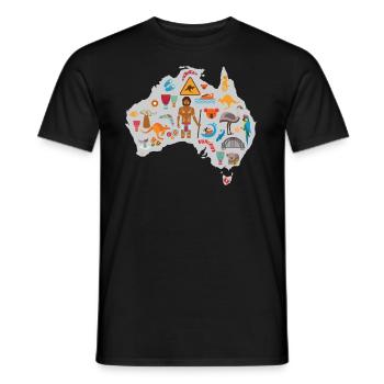 Australischer Kontinent Design für Australien-Liebhaber - Männer T-Shirt - Schwarz - Vorne - AI Model Male 178 light (178cm)