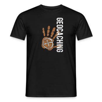 cadeau de géocachette - T-shirt homme - noir - Devant - AI Model Male 178 light (178cm)