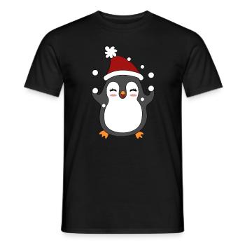 Pinguin Weihnachten Schnee Winter Geschenk - Männer T-Shirt - Schwarz - Vorne - AI Model Male 178 light (178cm)