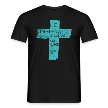 Jean 10:10 Conception chrétienne - T-shirt homme - noir - Devant - AI Model Male 178 light (178cm)