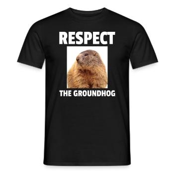 Groundhog Photo GroundHog Day Design - Men's T-Shirt - black - Front - AI Model Male 178 light (178cm)