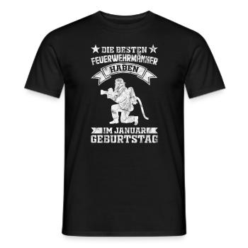 Feuerwehrmann Geburtstag Januar Geschenk - Männer T-Shirt - Schwarz - Vorne - AI Model Male 178 light (178cm)