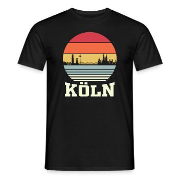 Cologne skyline Cologne cathedral gift idea - Men's T-Shirt - black - Front - AI Model Male 178 light (178cm)