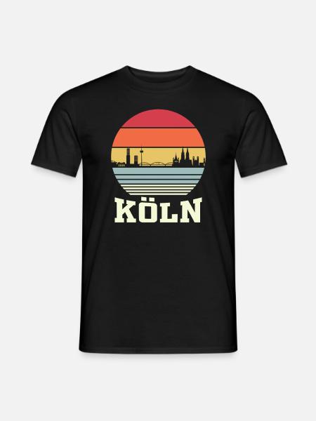 Köln Skyline Kölner Dom Geschenkidee - Männer T-Shirt - Schwarz