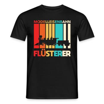 Modellbauer Modelleisenbahn Lokomotive - Männer T-Shirt - Schwarz - Vorne - AI Model Male 178 light (178cm)