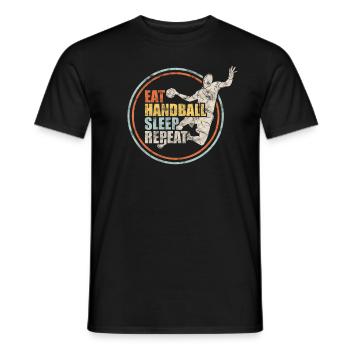 Handball Handballer Retro Geschenk - Männer T-Shirt - Schwarz - Vorne - AI Model Male 178 light (178cm)