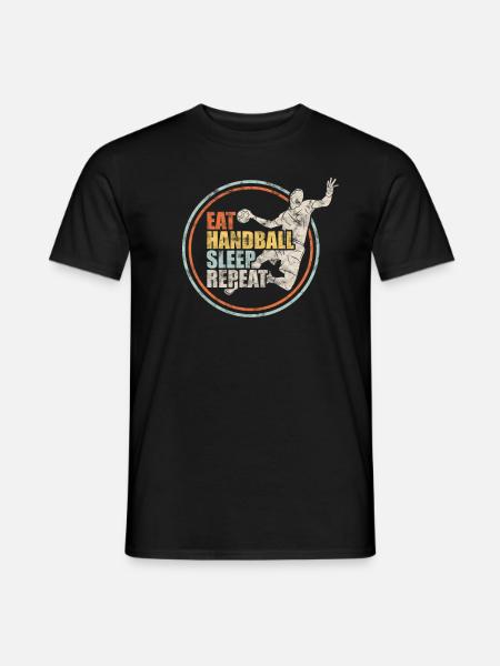Handball Handballer Retro Geschenk - Männer T-Shirt - Schwarz