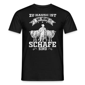 Zu Hause ist wo meine Schafe sind Vintage - Männer T-Shirt - Schwarz - Vorne - AI Model Male 178 light (178cm)
