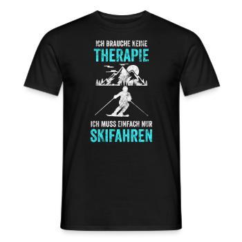 Skifahrer Skipisten Abfahrt Motiv - Männer T-Shirt - Schwarz - Vorne - AI Model Male 178 light (178cm)