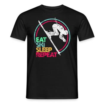 Cadeau d'hiver skieur - T-shirt homme - noir - Devant - AI Model Male 178 light (178cm)