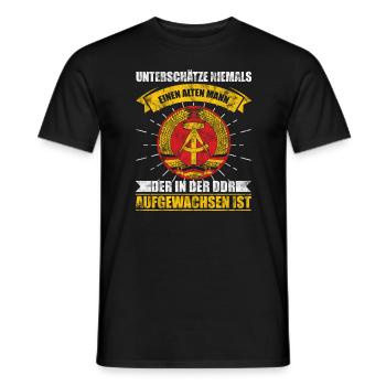 DDR Ossi Ostdeutschland - Männer T-Shirt - Schwarz - Vorne - AI Model Male 178 light (178cm)
