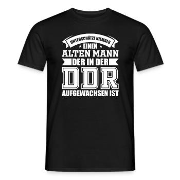 DDR Ossi Ostdeutschland lustiges Sprüche Geschenk - Männer T-Shirt - Schwarz - Vorne - AI Model Male 178 light (178cm)