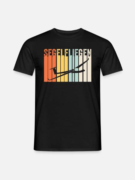 Segelfliegen Retro Geschenk Motiv - Männer T-Shirt - Schwarz