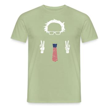 Bernie Peace Signs Campaign 2020 Democrat - Men's T-Shirt - sage - Front - AI Model Male 178 light (178cm)