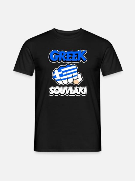 Poulet d’agneau alimentaire grec Souvlaki - T-shirt homme - noir