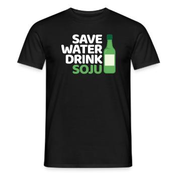 Save Water Drink Soju Korean Alcohol - Men's T-Shirt - black - Front - AI Model Male 178 light (178cm)