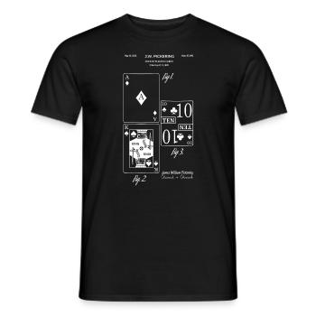 Vintage Patent Playing Cards Poker Blackjack - Men's T-Shirt - black - Front - AI Model Male 178 light (178cm)