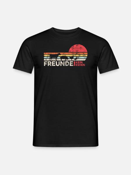 Vegan Veganer Tier Freund Retro Vintage Geschenk - Männer T-Shirt - Schwarz