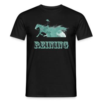 reining western riding - T-shirt homme - noir - Devant - AI Model Male 178 light (178cm)