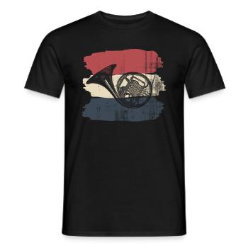 Cor français rétro - T-shirt homme - noir - Devant - AI Model Male 178 light (178cm)