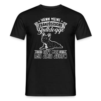 Französische Bulldogge - Männer T-Shirt - Schwarz - Vorne - AI Model Male 178 light (178cm)