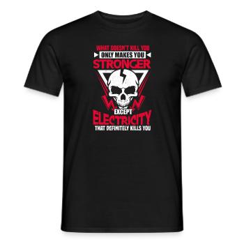 électricien - T-shirt homme - noir - Devant - AI Model Male 178 light (178cm)