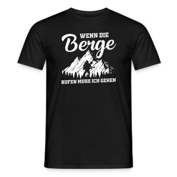 Wenn die Berge rufen muss ich gehen - Männer T-Shirt - Schwarz - Vorne - AI Model Male 178 light (178cm)
