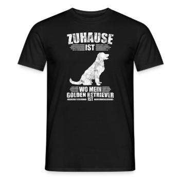 Golden Retriever Hund - Männer T-Shirt - Schwarz - Vorne - AI Model Male 178 light (178cm)