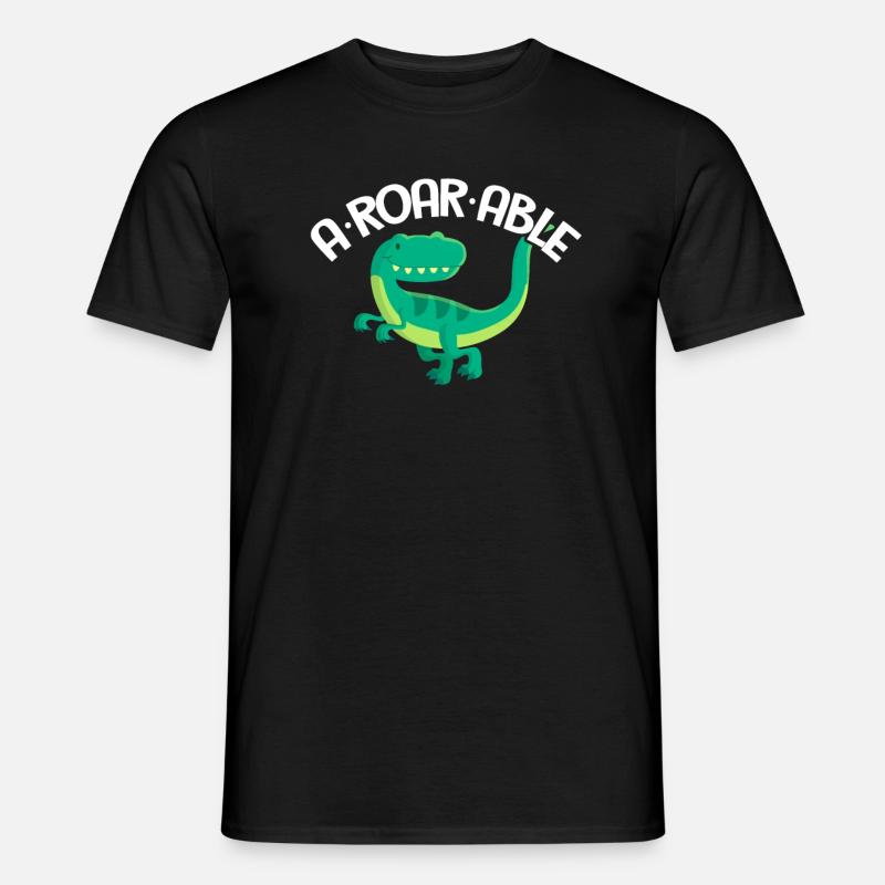 Dinosaurier - Männer T-Shirt - Schwarz