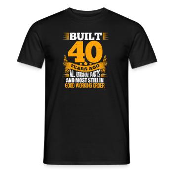 40th birthday 40 years 1980 bday gift - Men's T-Shirt - black - Front - AI Model Male 178 light (178cm)