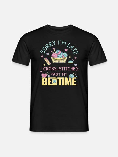 Conception de point de croix - T-shirt homme - noir