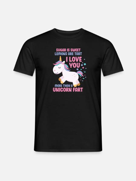Einhorn - Männer T-Shirt - Schwarz