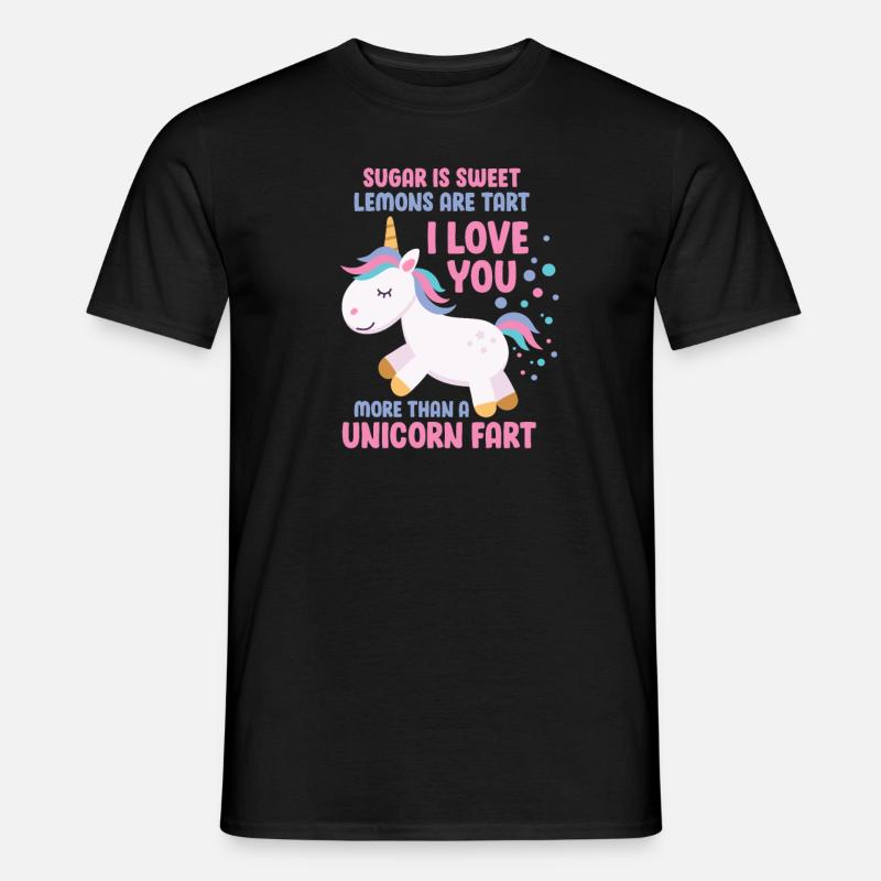 Einhorn - Männer T-Shirt - Schwarz