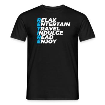 Retire Travel Retirement Vacation Anagram - Men's T-Shirt - black - Front - AI Model Male 178 light (178cm)
