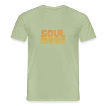 Soul music - Men's T-Shirt - sage - Front - AI Model Male 178 light (178cm)