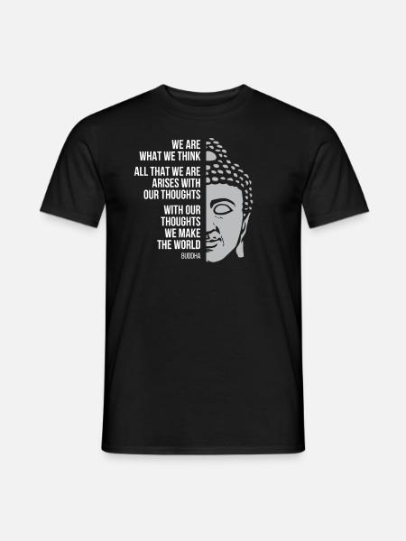 Citation de Bouddha Zen Bouddhisme Yoga Face Statue - T-shirt homme - noir