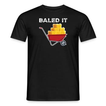 Baled It Farm Pun Hay Bale Witz - Männer T-Shirt - Schwarz - Vorne - AI Model Male 178 light (178cm)