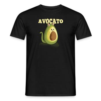 Guac Pun Avocado Parodie Avocato Katze Feline - Männer T-Shirt - Schwarz - Vorne - AI Model Male 178 light (178cm)