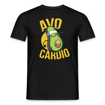 Avo Cardio Exercise Guac Pun - Men's T-Shirt - black - Front - AI Model Male 178 light (178cm)