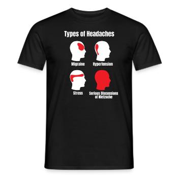 Types of Headaches - Men's T-Shirt - black - Front - AI Model Male 178 light (178cm)