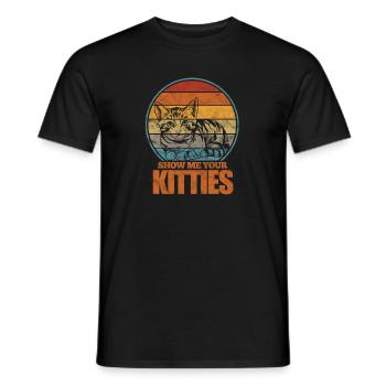 Chat chats amoureux des chats cadeau pour animaux de compagnie - T-shirt homme - noir - Devant - AI Model Male 178 light (178cm)